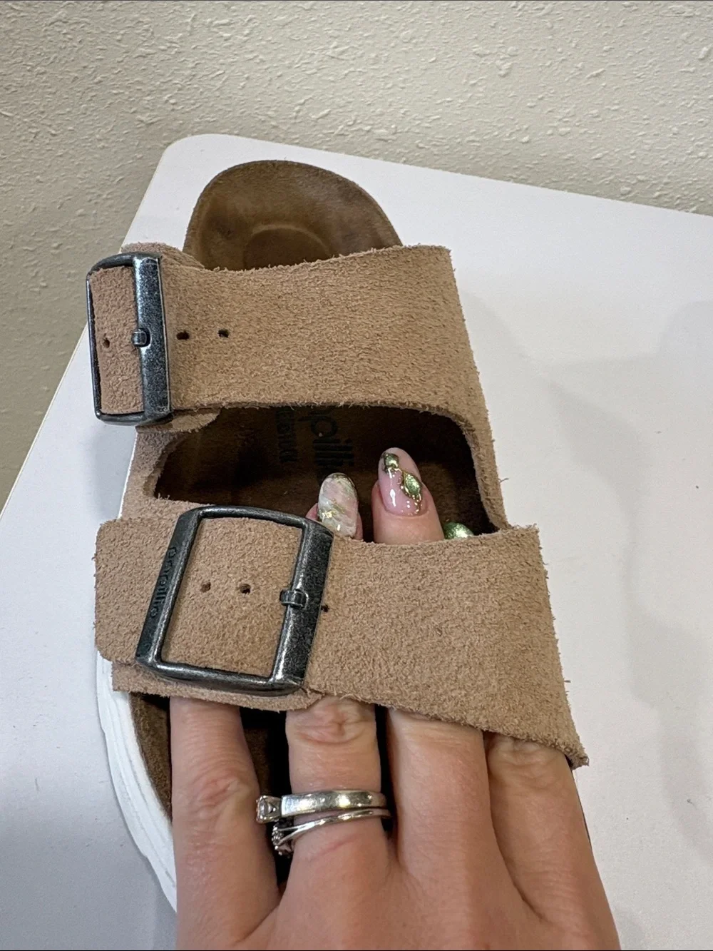 Birkenstock taupe suede